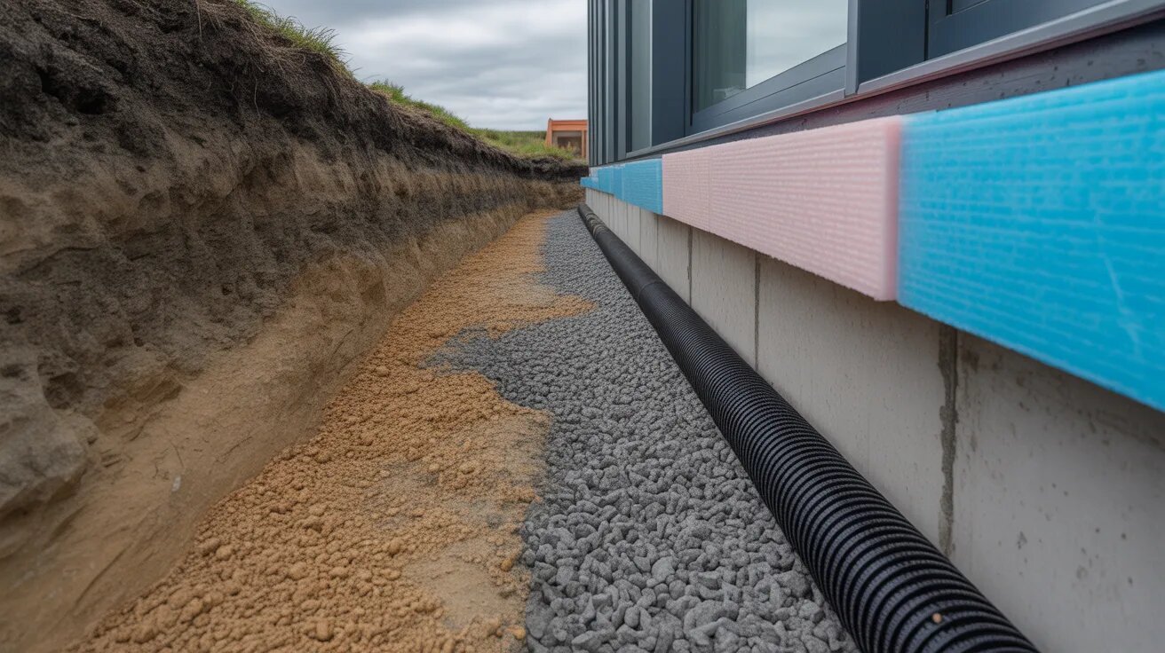 Dränera Grund & isolera Källargolv